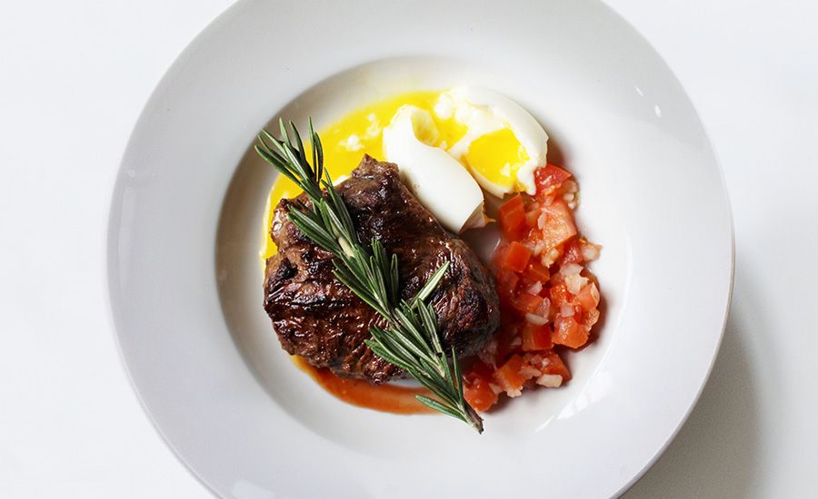 Egg and sausage and tomato dish | Market Street catering | Pagano's Market & Bar